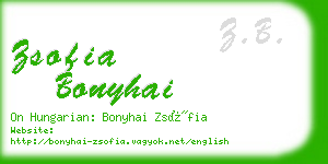 zsofia bonyhai business card